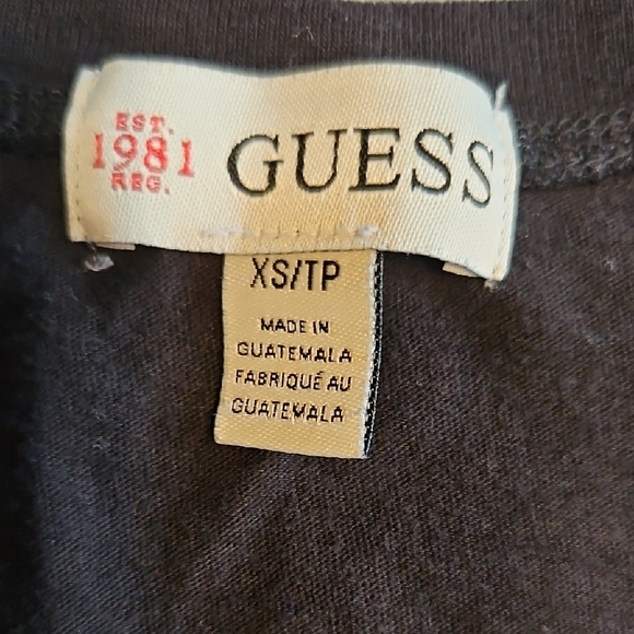 Guess Black Fitted Sparkly / Studded Tee - Picture 3 of 8